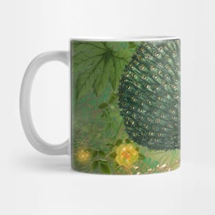 Wonderful peacock with flowers Mug